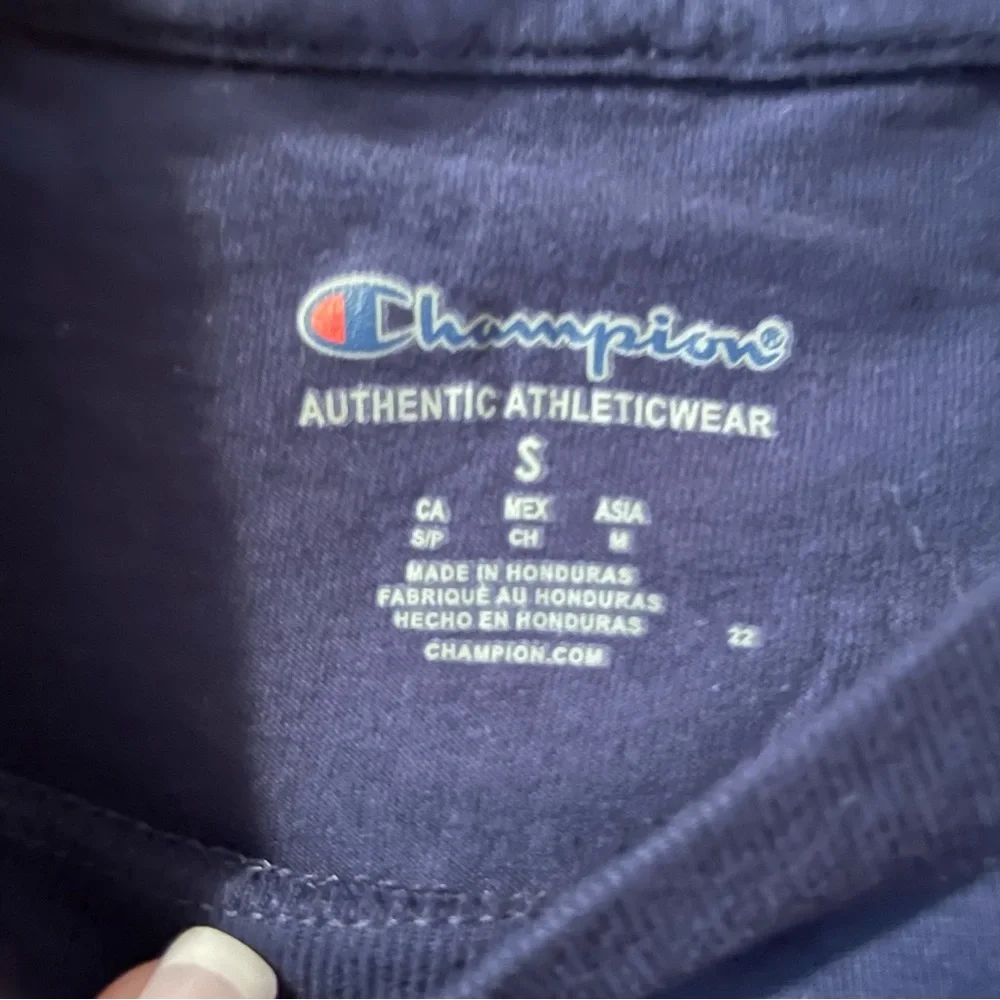 Champion Dark Blue Men's Tee with Logo - Picture 4 of 7